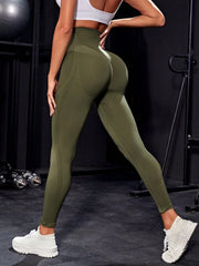 Sport Studio Wide Waistband Sports Leggings Butt Lift Spandex - WestLine Apparel