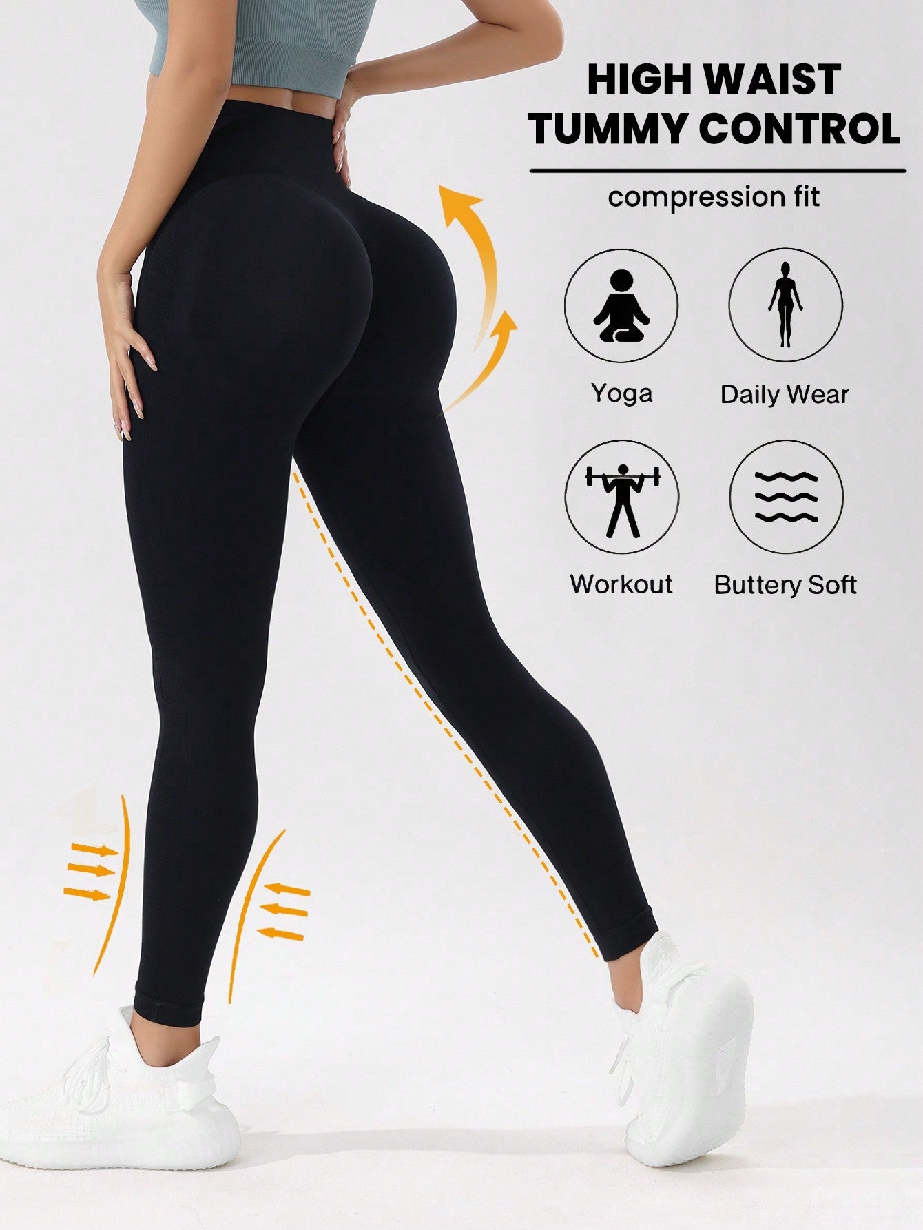 Sport Studio Women High Waist Seamless Elastic Sports Leggings - WestLine Apparel