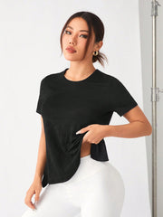 Sports Mesh Insert Round Neck Sports T-Shirt Gym Top - WestLine Apparel