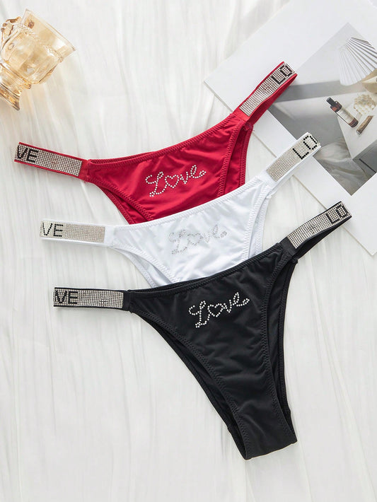 Underwear&Sleepwear Basics 3pack Letter Graphic Tape Panty - WestLine Apparel