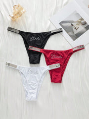 Underwear&Sleepwear Basics 3pack Letter Graphic Tape Panty - WestLine Apparel