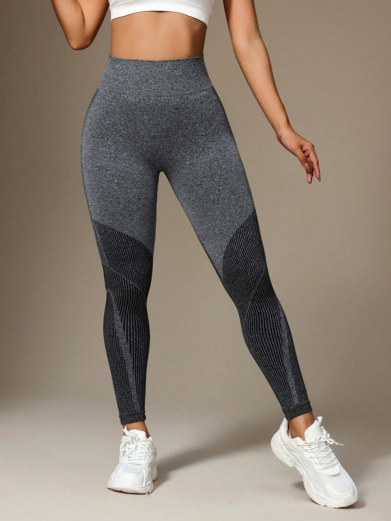 Women's High Waisted Seamless Contrast Color Sports Leggings - WestLine Apparel