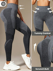 Women's High Waisted Seamless Contrast Color Sports Leggings - WestLine Apparel