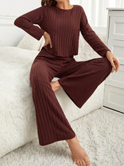 Women's Long Sleeve Ribbed Homewear Set - WestLine Apparel