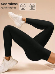 Women's Solid High Waist Casual Fitness Leggings - WestLine Apparel