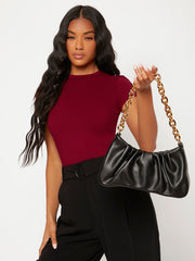 BASICS Solid Round Neck Slim Tee