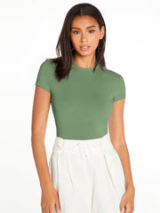 BASICS Solid Round Neck Slim Tee