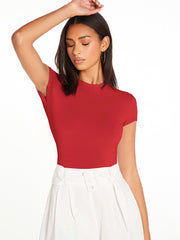 BASICS Solid Round Neck Slim Tee