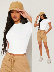 BASICS Solid Round Neck Slim Tee