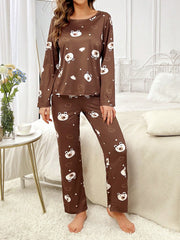 Cartoon Graphic Tee & Pants PJ Set / Pajama Set