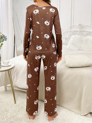 Cartoon Graphic Tee & Pants PJ Set / Pajama Set