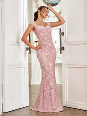 Allurite Sweetheart Neck Sequin Dress