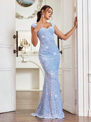 Allurite Sweetheart Neck Sequin Dress