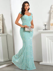 Allurite Sweetheart Neck Sequin Dress