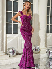 Allurite Sweetheart Neck Sequin Dress