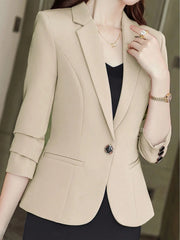 Women's Casual Solid Color Commuting Blazer Jacket