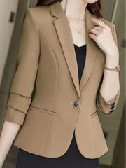 Women's Casual Solid Color Commuting Blazer Jacket