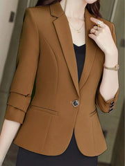 Women's Casual Solid Color Commuting Blazer Jacket