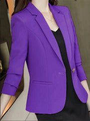 Women's Casual Solid Color Commuting Blazer Jacket