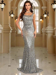 Sequin Mermaid Style Evening Party Prom Dress