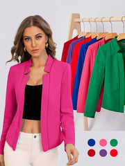 BIZwear Solid Notch Neck Blazer Workwear - WestLine Apparel