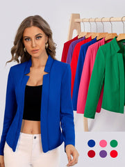 BIZwear Solid Notch Neck Blazer Workwear - WestLine Apparel