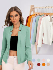 BIZwear Solid Notch Neck Blazer Workwear - WestLine Apparel