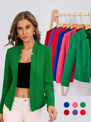 BIZwear Solid Notch Neck Blazer Workwear - WestLine Apparel
