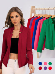 BIZwear Solid Notch Neck Blazer Workwear - WestLine Apparel