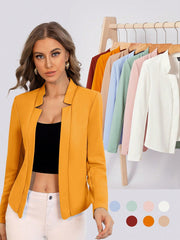BIZwear Solid Notch Neck Blazer Workwear - WestLine Apparel