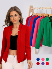 BIZwear Solid Notch Neck Blazer Workwear - WestLine Apparel