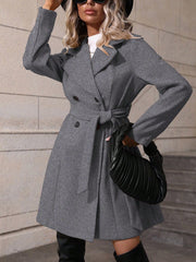 Clasi Double Breasted Belted Overcoat - WestLine Apparel