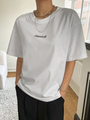 DAZY Letter Graphic Crew Neck Tee - WestLine Apparel