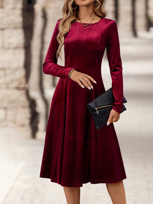 EMERY ROSE Women's Velvet Dress, Party Evening Cocktail Dress Christmas - WestLine Apparel