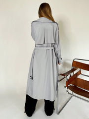 EZwear Lapel Neck Raglan Sleeve Belted Trench Coat - WestLine Apparel