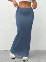 EZwear Women'S Black Knit Tight-Fit Knee-Length Skirt - WestLine Apparel