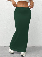 EZwear Women'S Black Knit Tight-Fit Knee-Length Skirt - WestLine Apparel