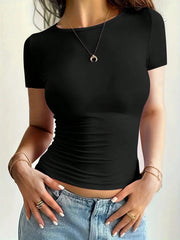 Essnce Women's Solid Color Slim Fit T-Shirt - WestLine Apparel