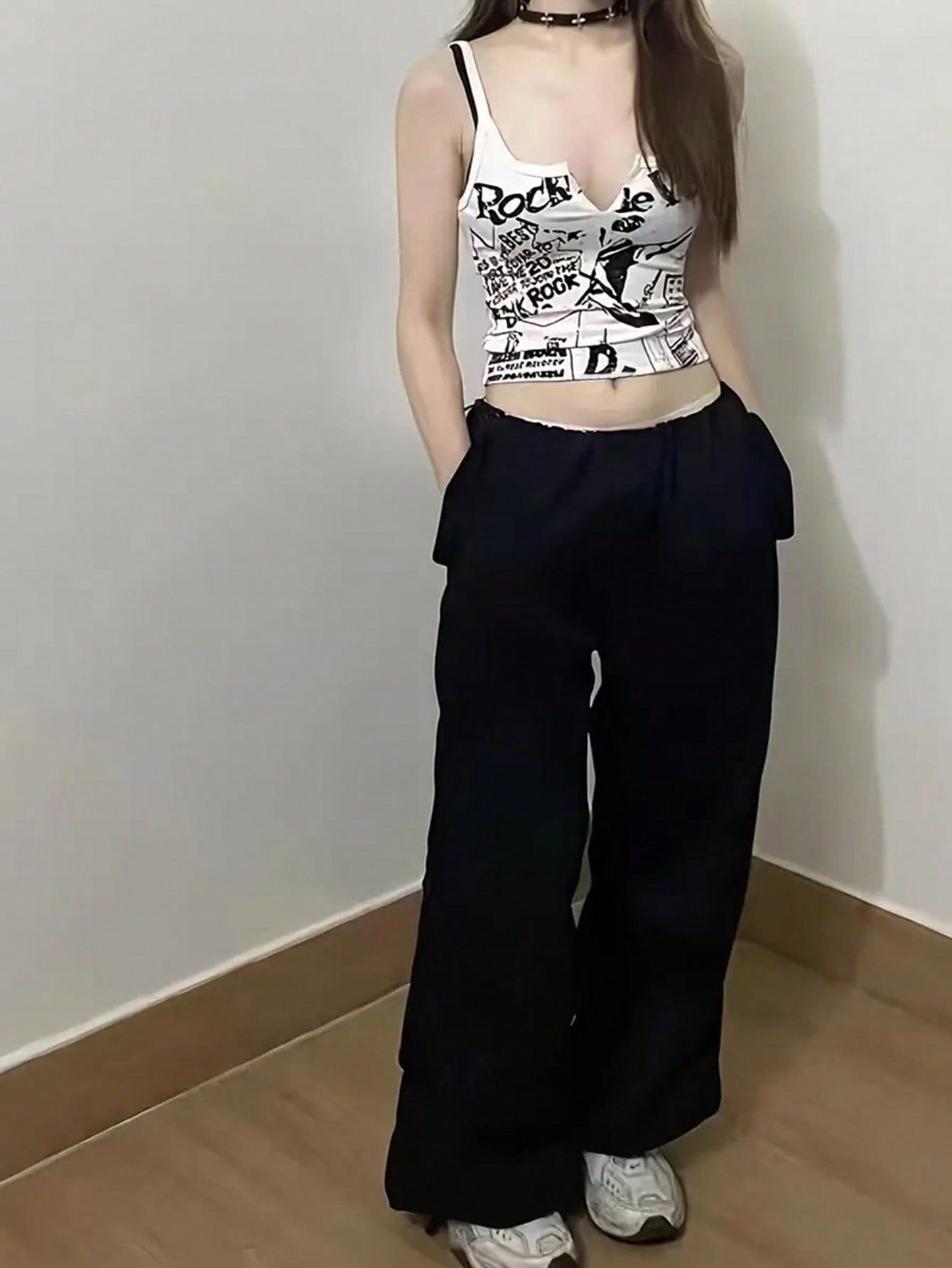ICON Women's Summer Slogan Printed Notched V-Neck Casual Cami Top RS IS THE BEST TO JOIN THE PUNK ROCK DISCO - WestLine Apparel
