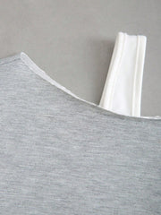 MOOSTA Colorblock Asymmetrical Neck Cropped Women's Sweatshirt - WestLine Apparel