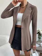 Privé Lapel Neck Single Button Blazer Office Wear Women - WestLine Apparel