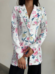 Privé Lapel Neck Single Button Blazer Office Wear Women - WestLine Apparel