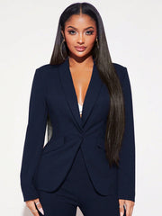 SXY Ladies' Single Breasted Blazer With Rounded Collar - WestLine Apparel