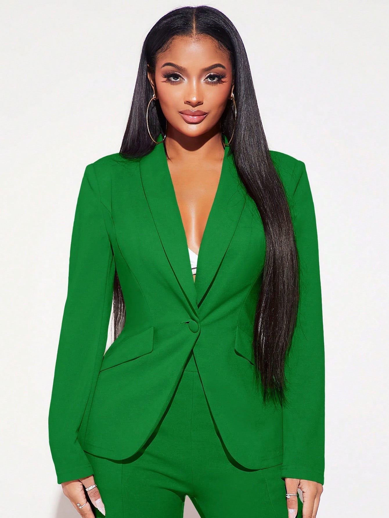 SXY Ladies' Single Breasted Blazer With Rounded Collar - WestLine Apparel