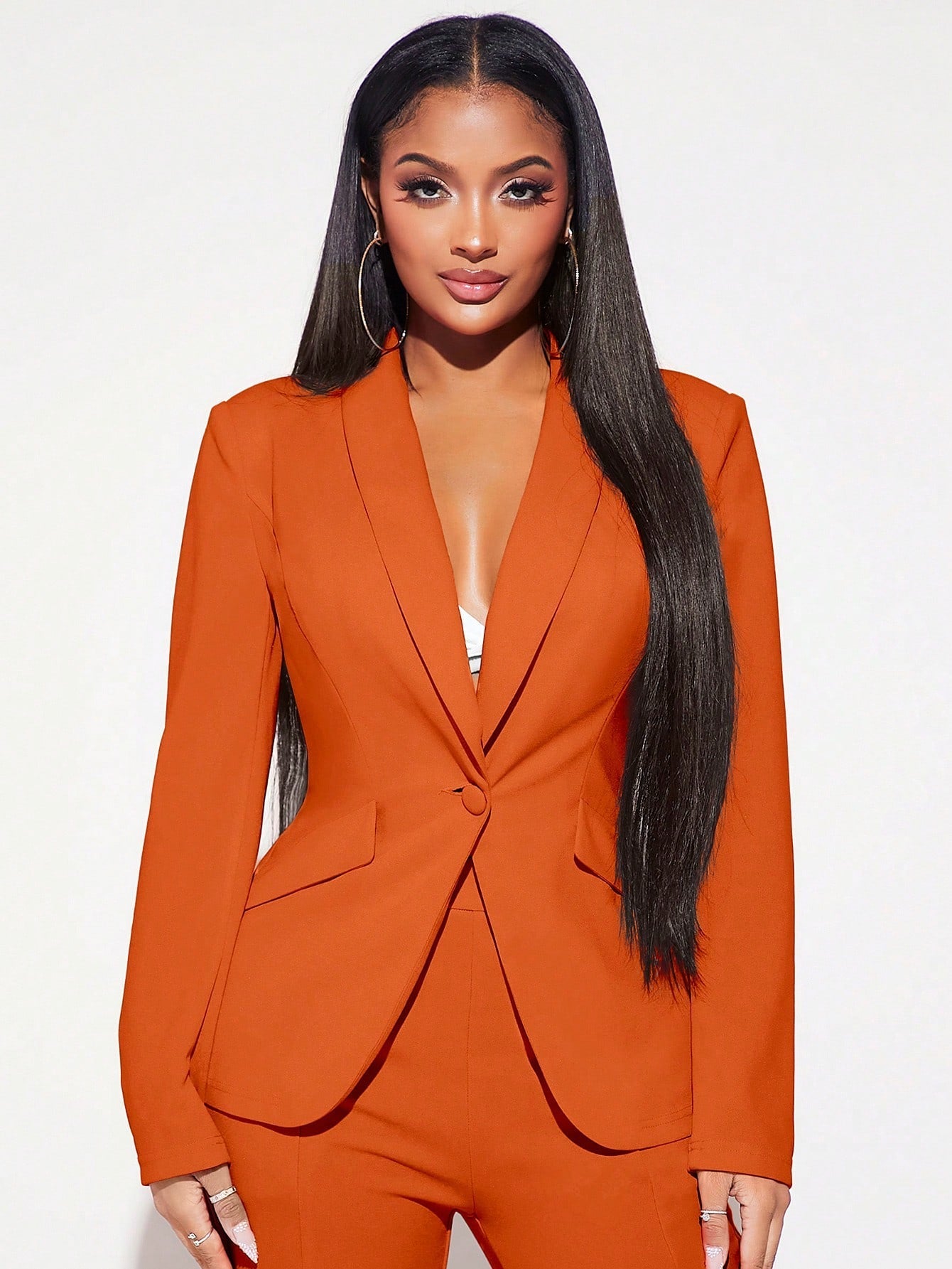 SXY Ladies' Single Breasted Blazer With Rounded Collar - WestLine Apparel