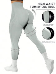Sport Studio Wide Waistband Sports Leggings Butt Lift Spandex - WestLine Apparel
