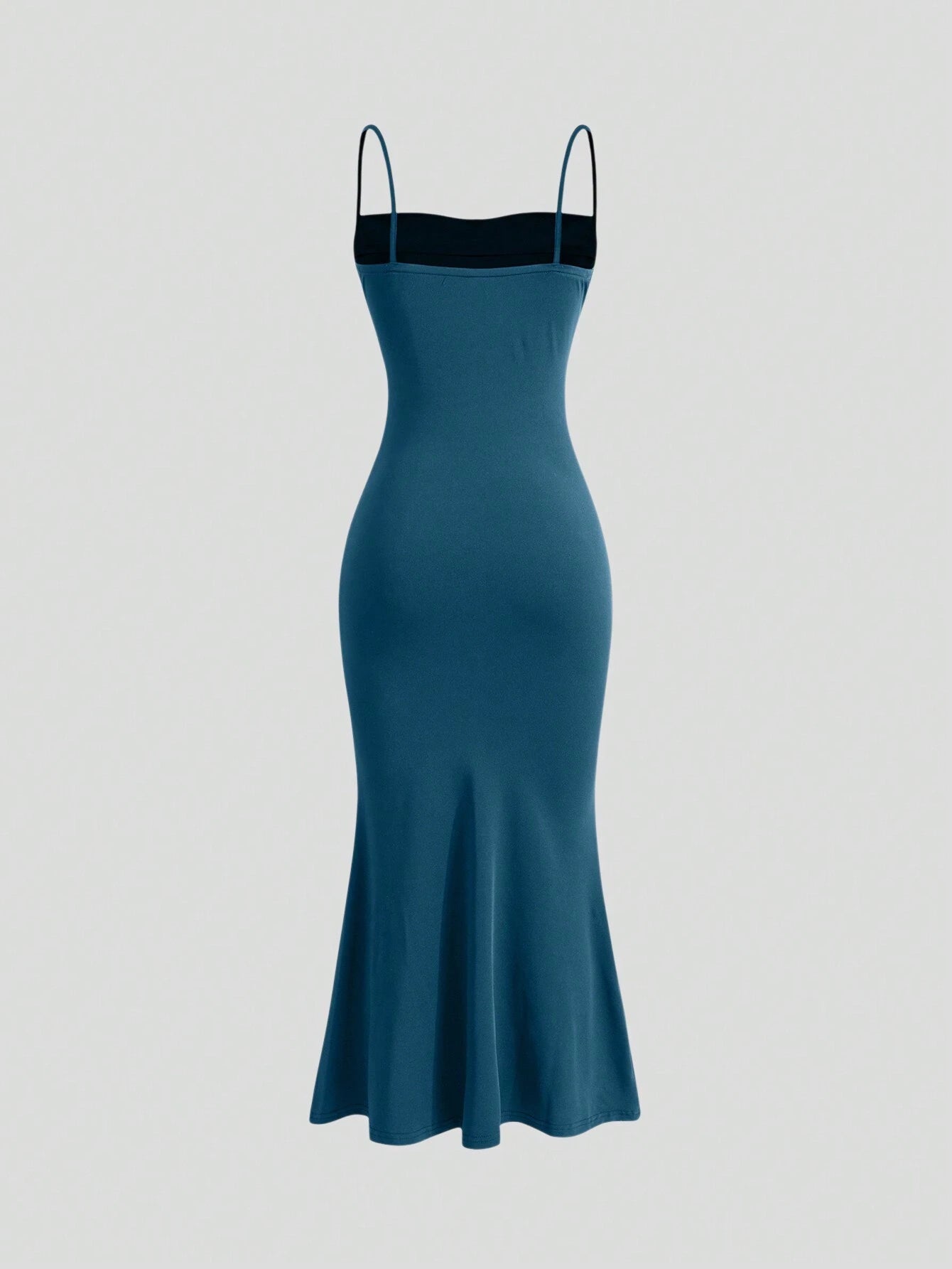 Sweetro Women's Summer Solid Color Pleated Fish Tail Hem Bodycon Elegant Strap Dress - WestLine Apparel