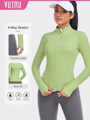 VUTRU 1pc Women Hot Pink Fitted Sports Jacket With Thumbholes, For Running & Yoga - WestLine Apparel