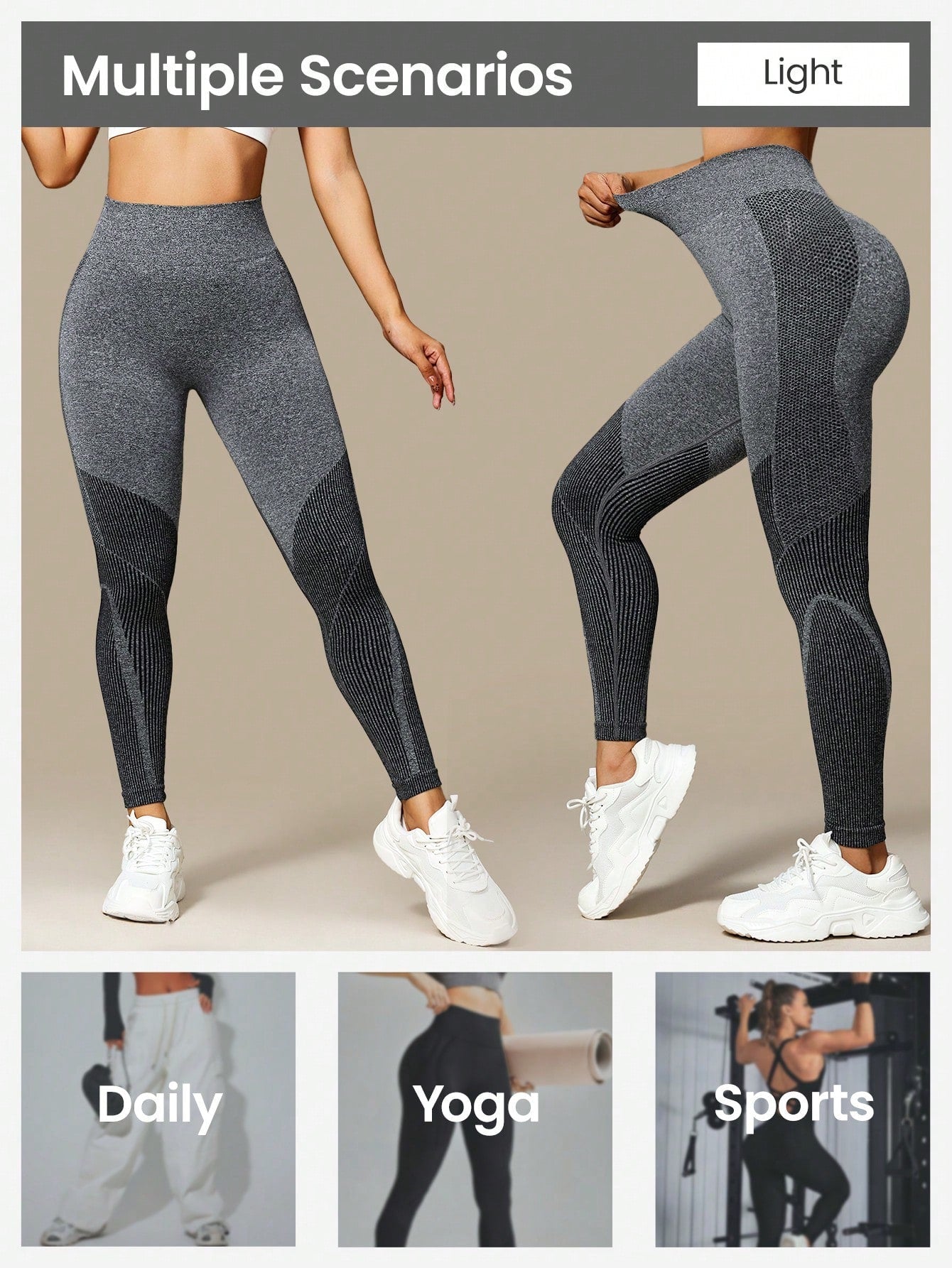 Women s High Waisted Seamless Contrast Color Sports Leggings WestLine Women s High Waisted Seamless Contrast Color Sports Leggings WestLine